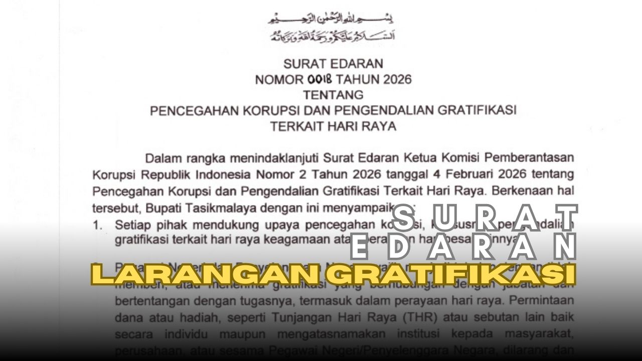 Bupati Tasikmalaya Keluarkan Surat Edaran Larangan Gratifikasi ASN
